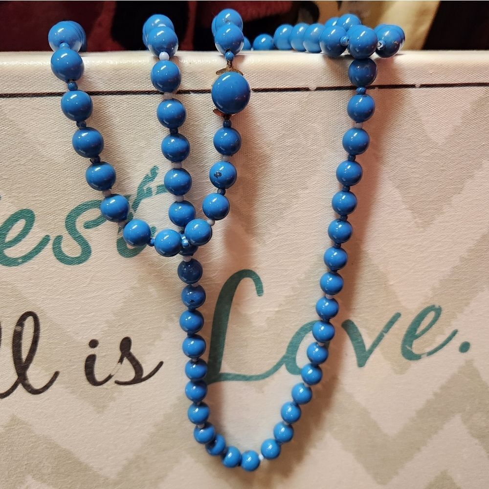 Blue Beaded Vintage Necklace
